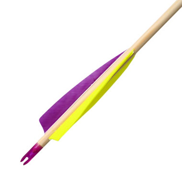 5/16 prefabricated arrow with 5 "fletching 3 x single-colored feathers