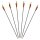 Pack of 6 standard wooden arrows with 3 x plain feathers. Design diameter: 11/32. Spine value: 61-65. Arrow length: 31 inches
