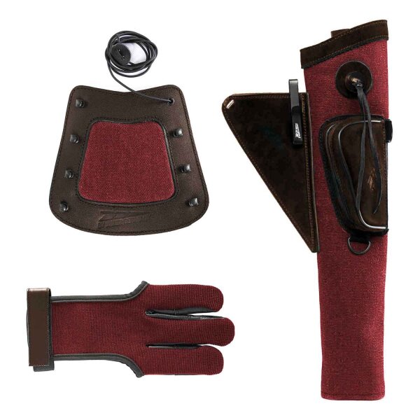 Seitenköcher Set Burgund M mit RH Seitenköcher