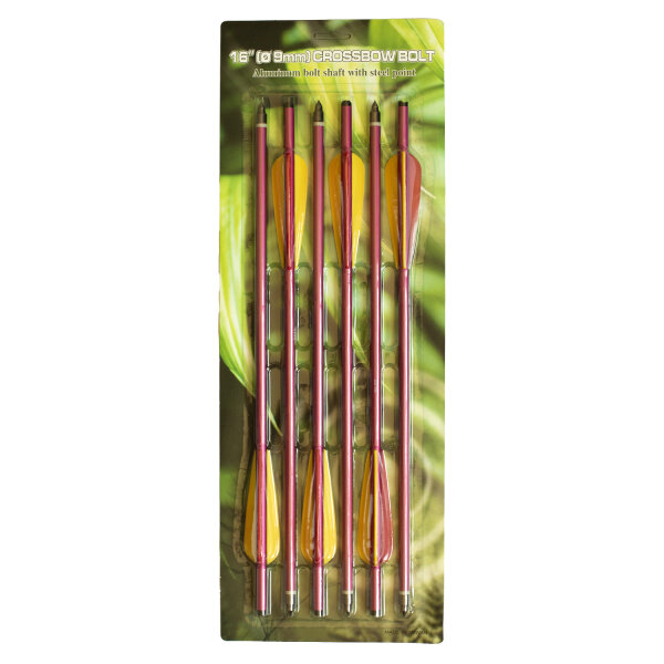 6er Pack 16 Zoll Armbrustbolzen Rot (Ø9mm)