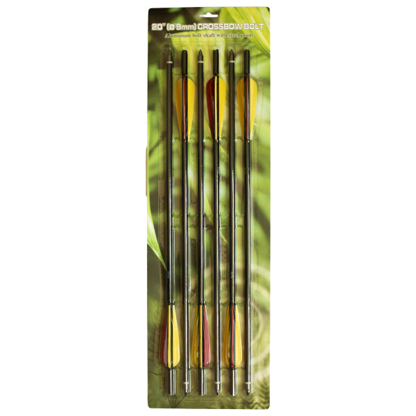 6er Pack 20 Zoll Armbrustbolzen Schwarz (Ø9mm)