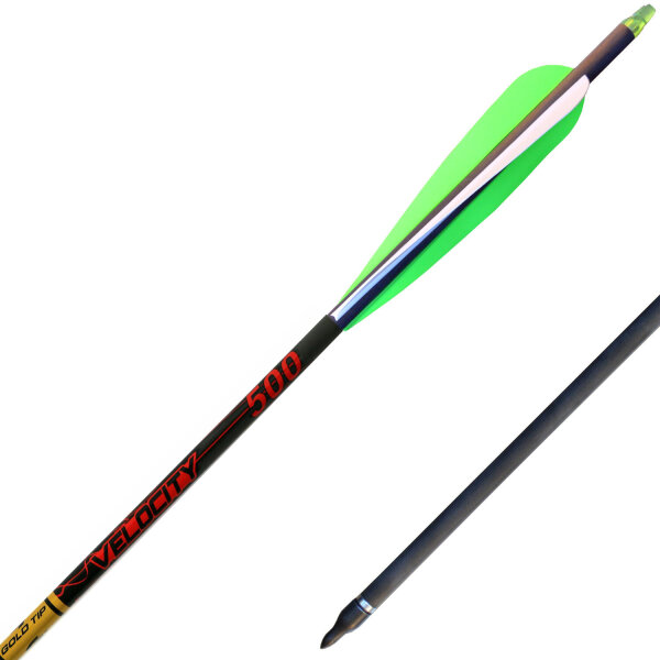 Velocity Carbon Arrow by Gold Tip with Arizona Plastic Fletches