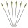 Pack of 6 standard wooden arrows with 3 x single-coloured feathers Design Diameter: 5/16 Spine value: 20-25 Arrow length: 28 inches Nock: Snap-On 5/16 3D brass screw - Arrowhead: 5/16 70 grain Feather size: 4 inches