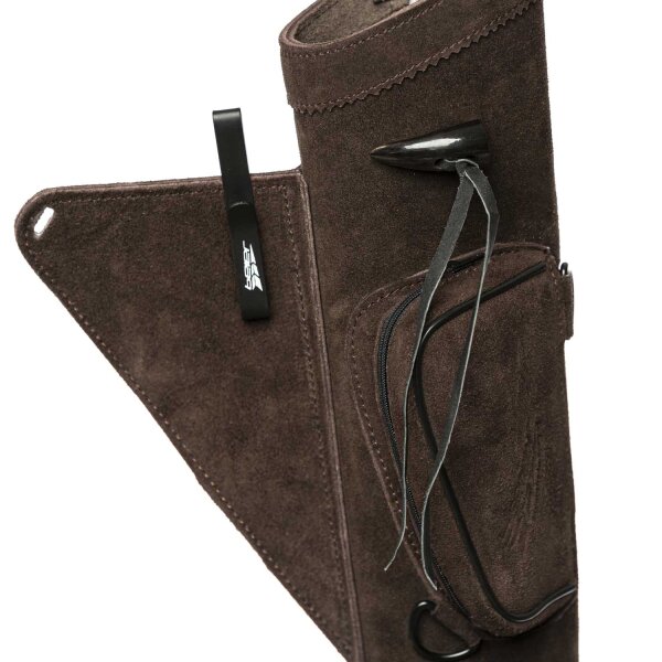 byBeier side quiver Extra Suede in dark brown version RH