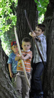 Childrens sports bow made of rattan Gambler 40 inches dark stained draw weight 20 lbs