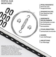 Kostengünstiges Pfeilfangnetz weiß, für entspanntes Schießen inklusive Zubehör Größe 12 Meter breit - 2,7 Meter hoch