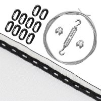 Backstop netting white Max Stop 2,7 meters high including accessories