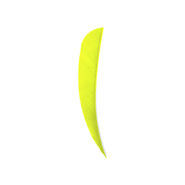 3 Inch Parabolic Natural Feather Solid Color RW Solid Color Feathers neon yellow