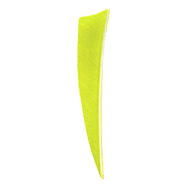 3 Inch Natural Feathers - Shield Unicoloured, Right-Wound neon yellow