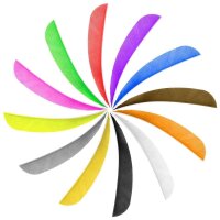 5 Inch Parabolic Natural Feather Solid Color RW Solid Color Feathers Red