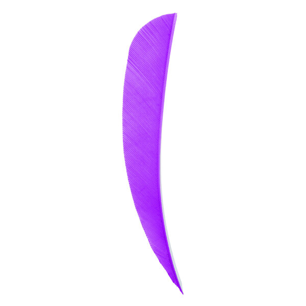 5 Inch Parabolic Natural Feather Solid Color RW Solid Color Feathers Purple