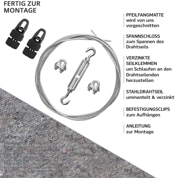 Pfeilfangmatte Arrow Safe 2 m hoch Größe 2 Meter breit