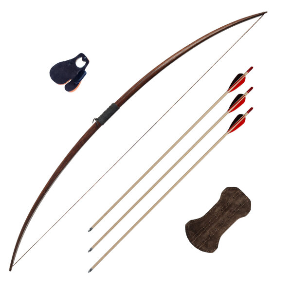 Longbow Set "Marksman" 58" With Brown Bating