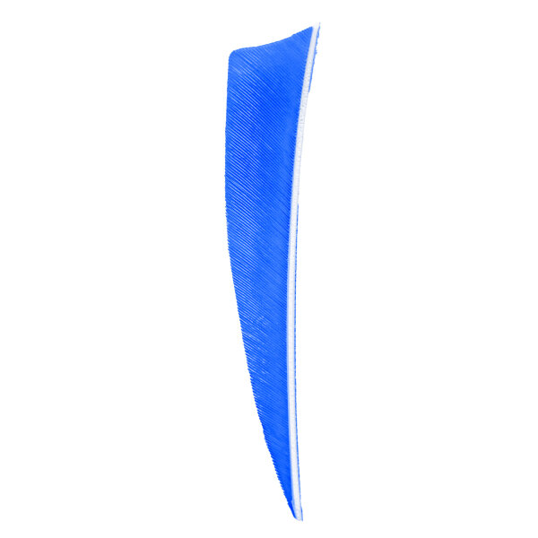 5 Inch Shield Natural Feather Plain RW Plain Feathers Blue
