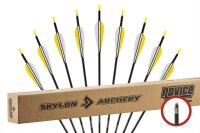 Carbon arrow Novice 4.2mm with 3 inch parabolic fletching, version Spine 900 - arrow length 29 inches - 70 grain tip