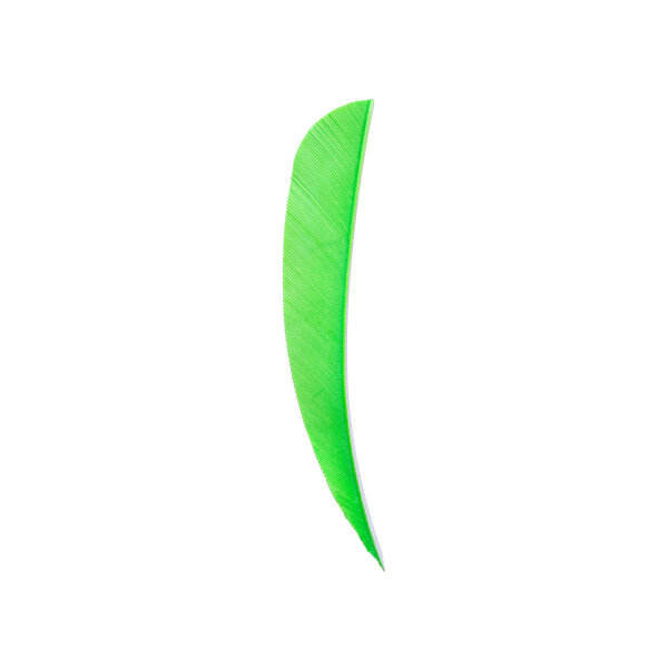 3 Inch Parabolic Natural Feather Solid Color RW Solid Color Feathers Green
