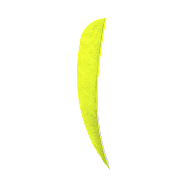 4 Inch Parabolic Natural Feather Solid Color RW Solid Color Feathers neon yellow