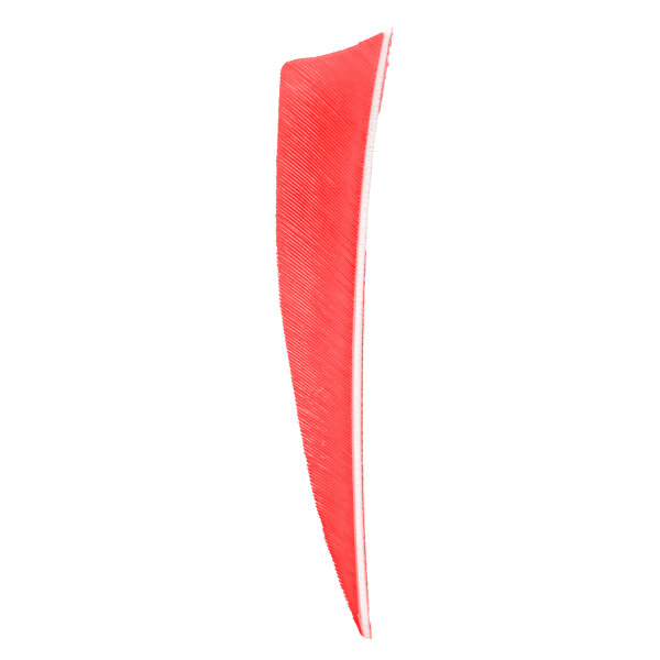 5 Inch Shield Natural Feather Plain RW Plain Feathers Red